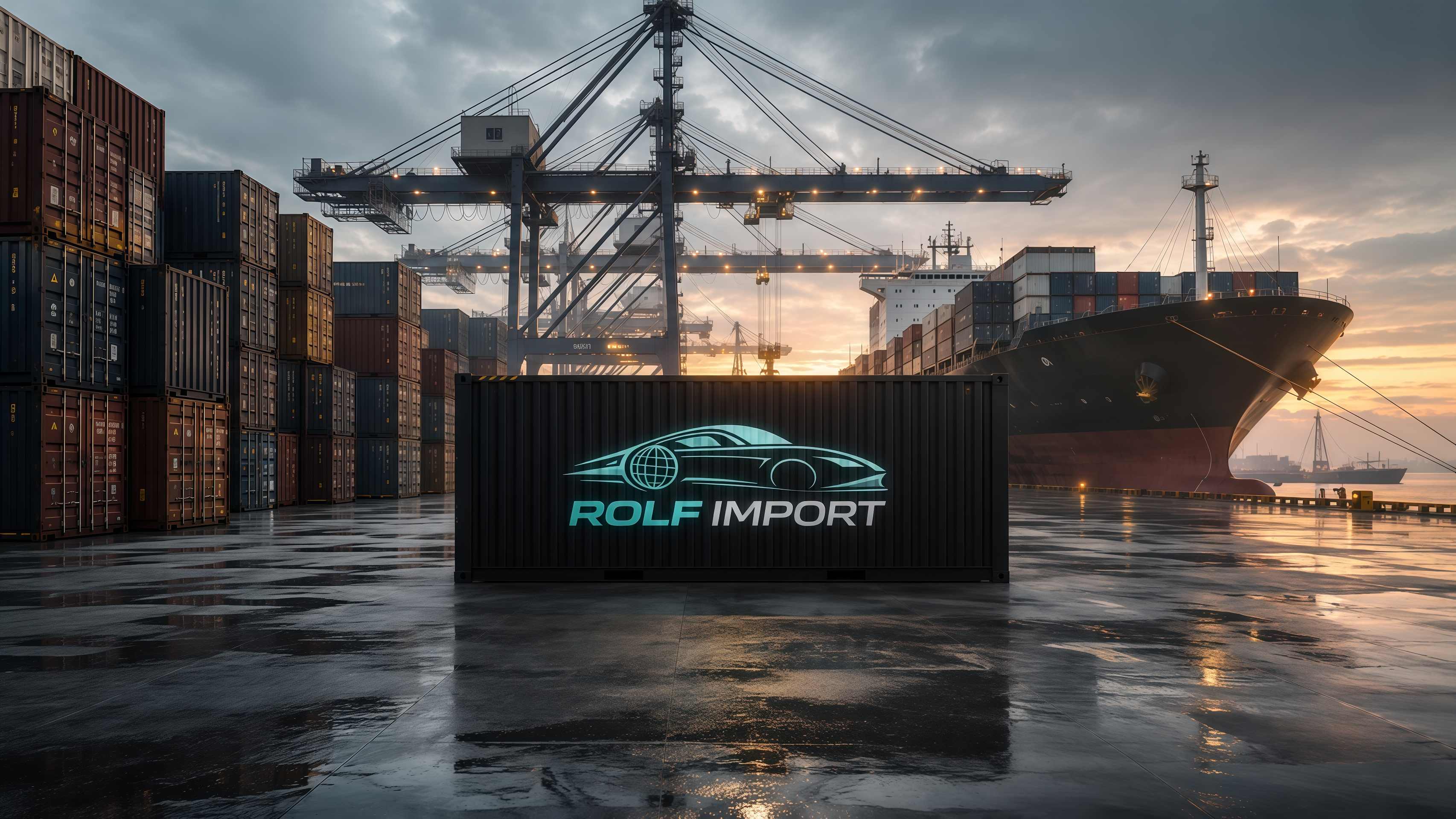Rolf Import — kontener w porcie, import aut z USA i Kanady